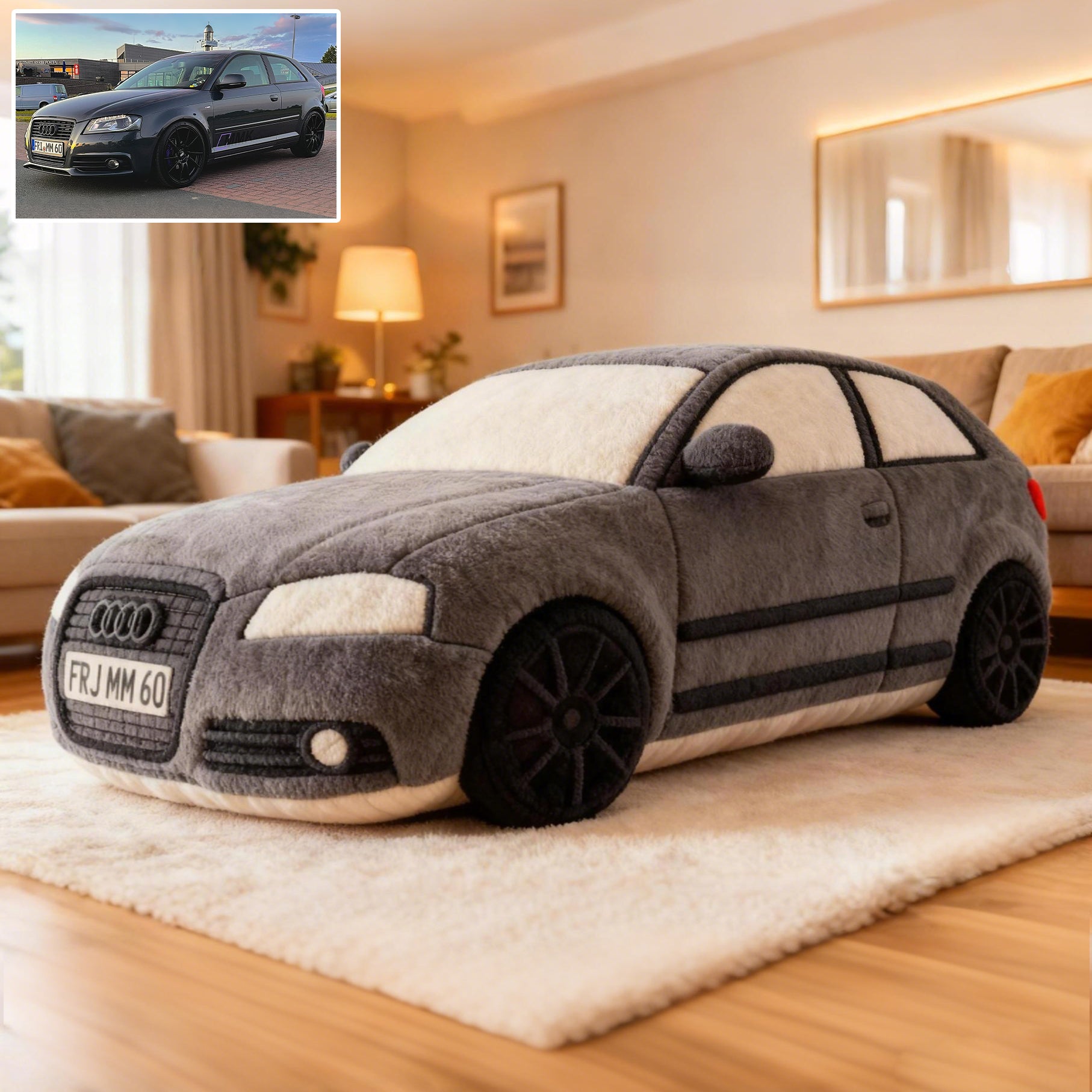 Custom Car Photo Pillow – Personalized Plush Cushion for Auto Lovers