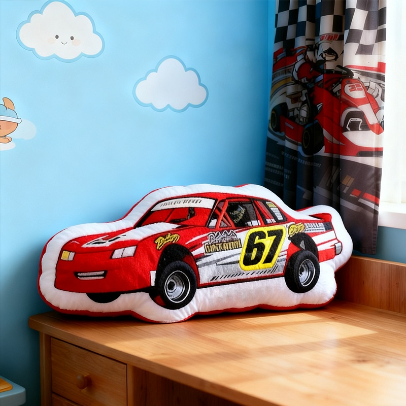 Personalized Race Car Pillow Custom Photo Shaped Cushion Gift for Racers and Car Lovers