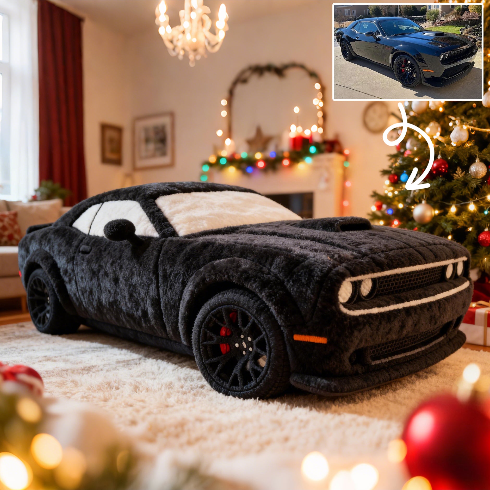 Custom Plush Car Pillow – Personalized Vehicle Photo Cushion for Auto Lovers