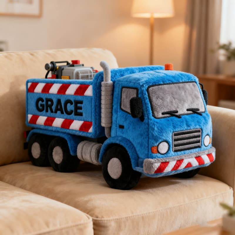 Personalized Engineering Rescue Vehicle Plush Pillow