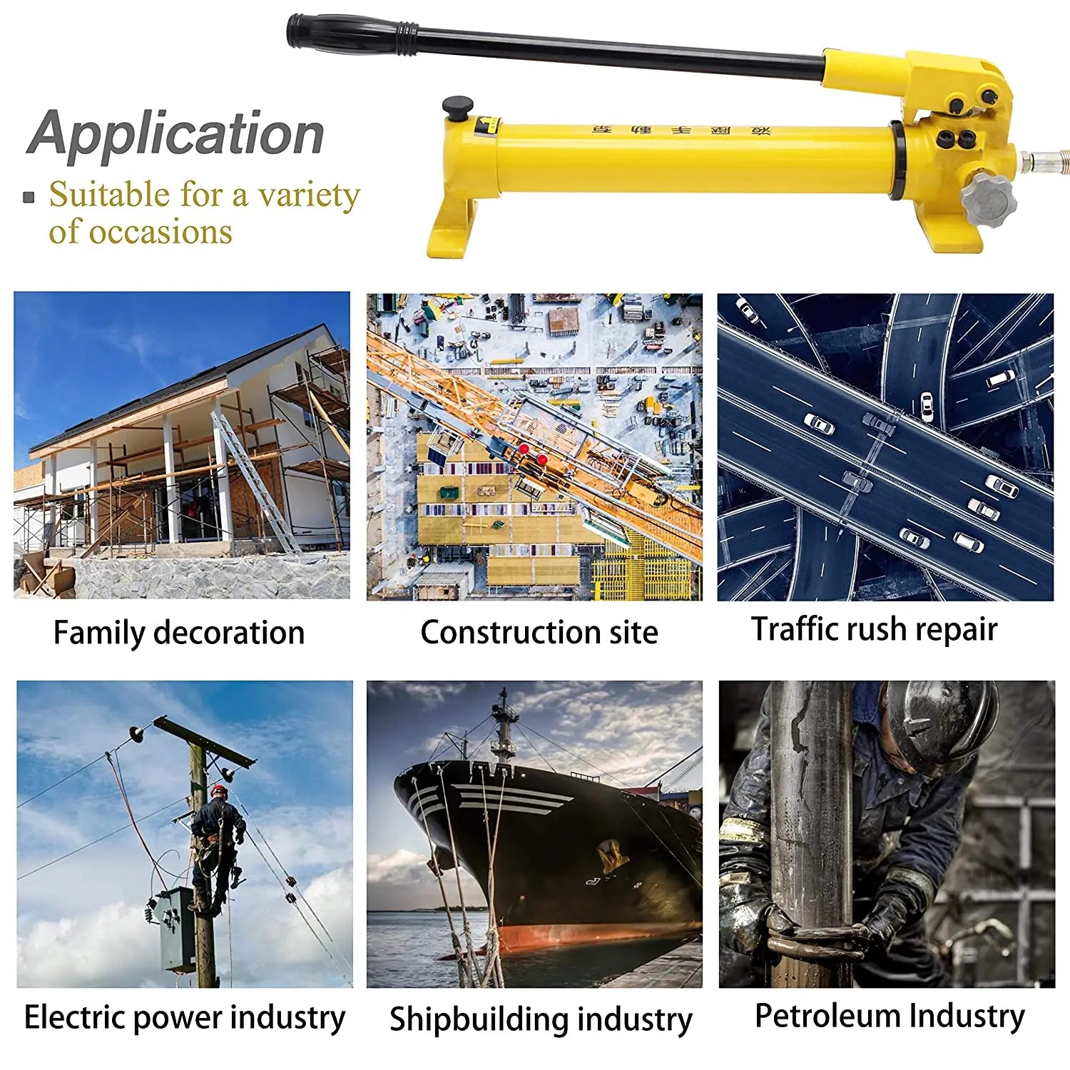 CP-700 Hydraulic Manual Pump, 10000PSI Lightweight Hydraulic Hand Pump for 10 Ton Hydraulic Ram Cylinders