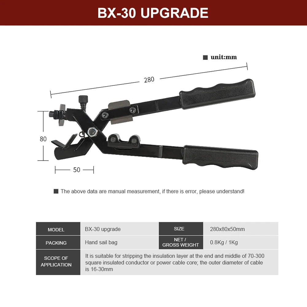 BX-30 Manual  Peeling Knife Stripping Pliers Wire Stripper Pliers Crimp Cutter