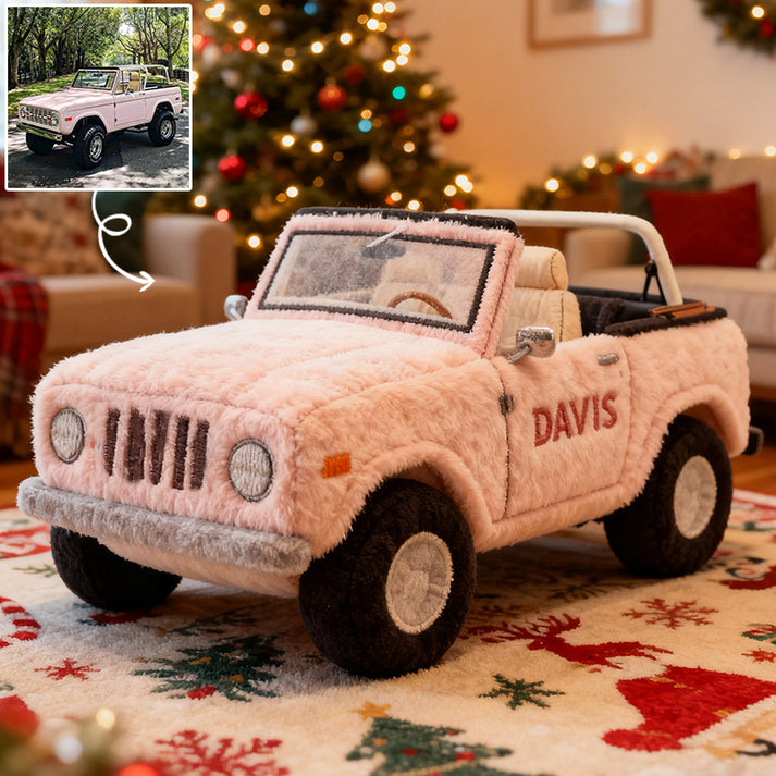 Christmas Custom Car Pillow – Personalized Plush Vehicle Cushion Gift