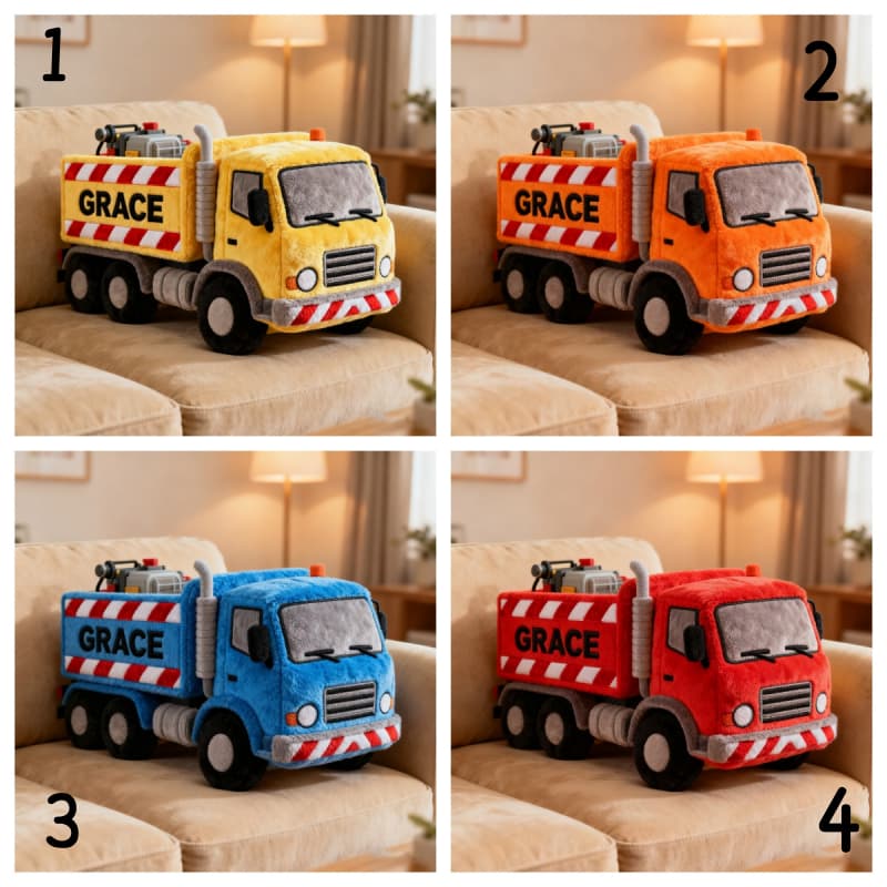 Personalized Engineering Rescue Vehicle Plush Pillow