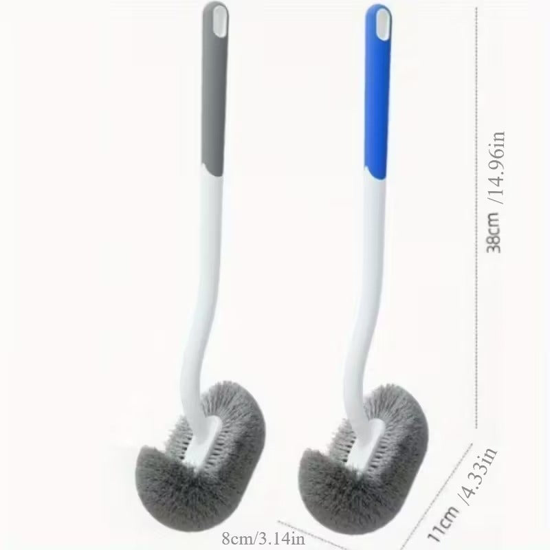 1 ergonomic c shaped long handle toilet brush manual deep