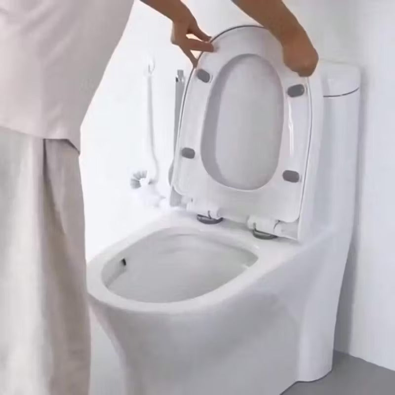 1 ergonomic c shaped long handle toilet brush manual deep