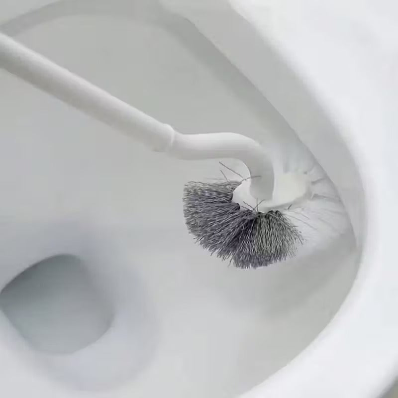 1 ergonomic c shaped long handle toilet brush manual deep