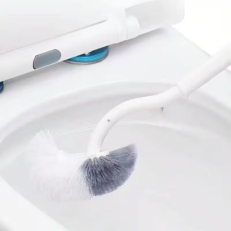 1 ergonomic c shaped long handle toilet brush manual deep
