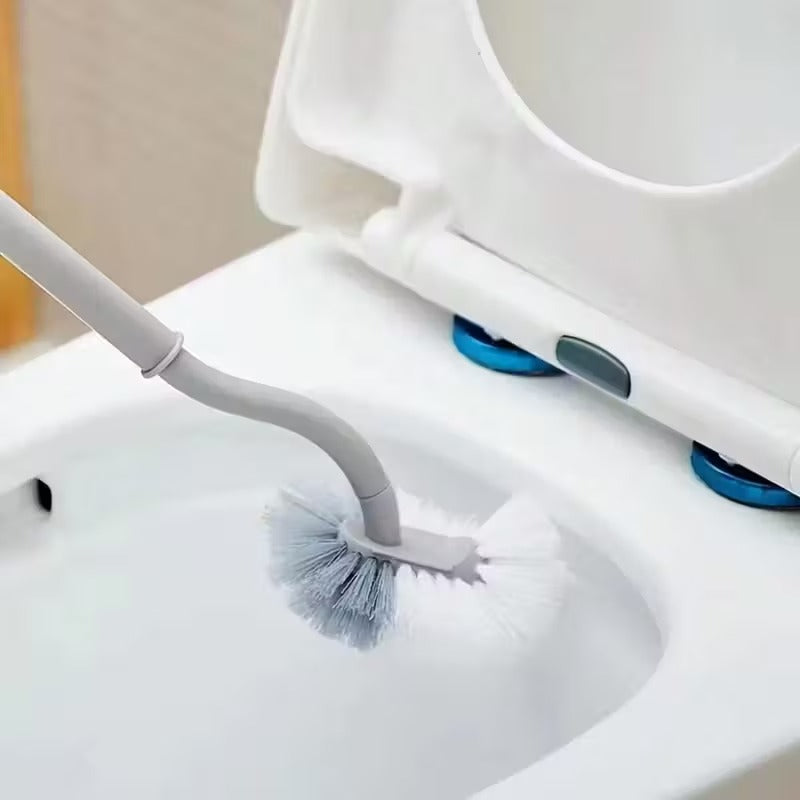 1 ergonomic c shaped long handle toilet brush manual deep