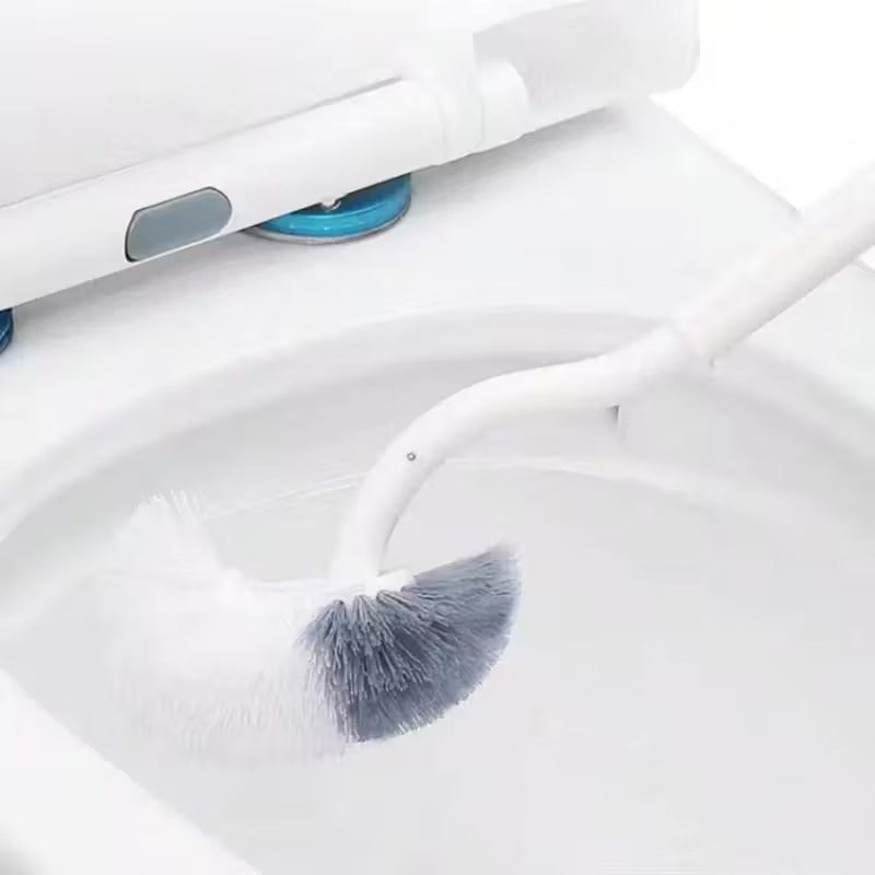 1 ergonomic c shaped long handle toilet brush manual deep